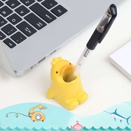 ADORABLE RESIN TOOTHBRUSH HOLDER - CUTE DUCK PEN PENCIL