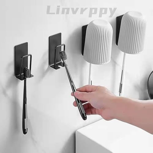 Compact Wall-Mounted Toothbrush Toothpaste Holder