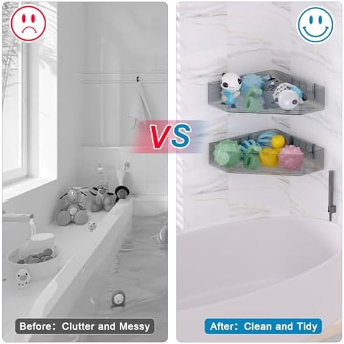 Durable Grey Bath Toy Organizer 2-Pack