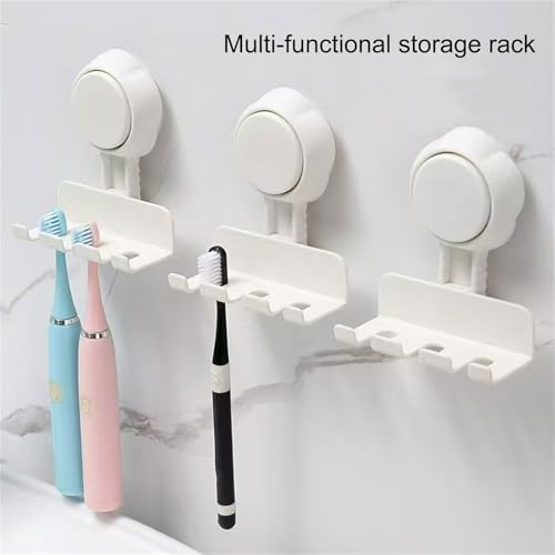 Easy Install Suction Cup Retrieves Toothbrush Holder for Bathroom