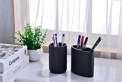 Rzoeox Premium Multifunctional Toothbrush Holder Resin Bathroom Cup Matte Black
