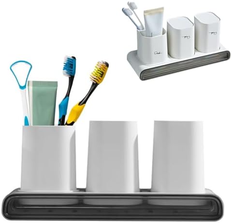 Stylish Toothbrush Holder with 2 Rinso Cups