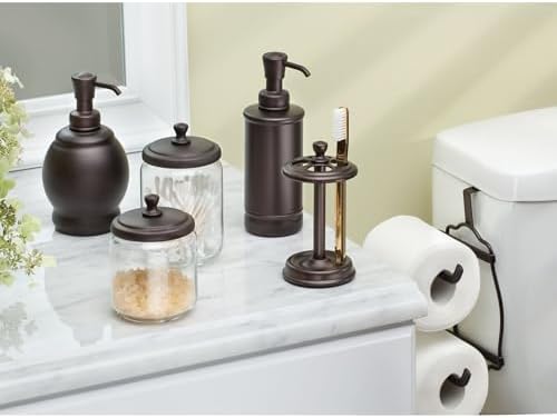 iDesign York Black Toothbrush Holders Set of 2