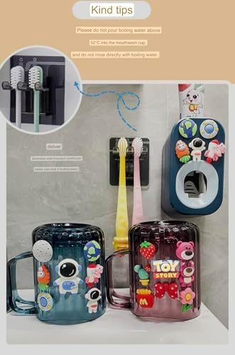 Bathroom Set with giggles - 2 Pc - Touchless Toothpaste Dispenser