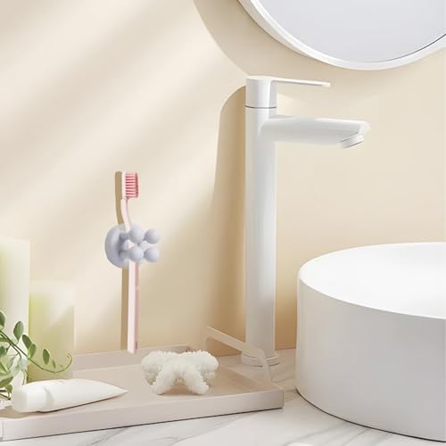 4-Pack Silicone Toothbrush Holder Multi-Functional Kitchen Organizer