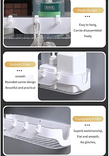 BAHELS Double-Layer Plastic Bathroom Organizer Wall-Mounted Caddy for Shampoo Cosmetics