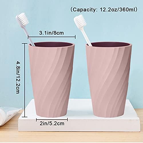 2Pack Durable Toothbrush Cup Bathroom Holder Pink