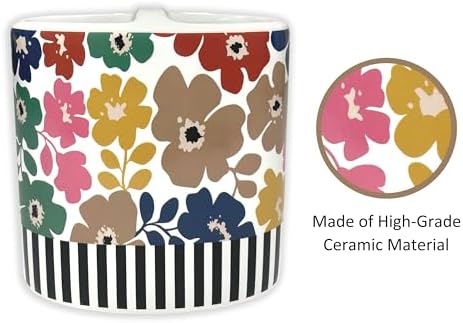 Zahari Home Floral Ceramic Toothbrush Holder