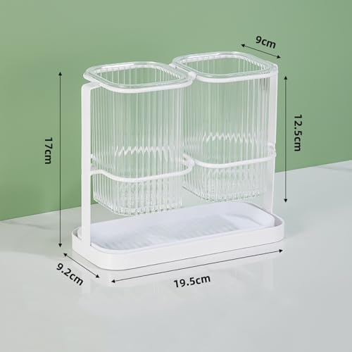 IKWZ Toothbrush Holder with 2 Cups and Drip Tray