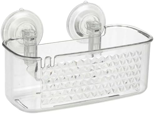 FINANCIALLY LIT Storage Caddy for Bathrooms with Suction and Clear Design