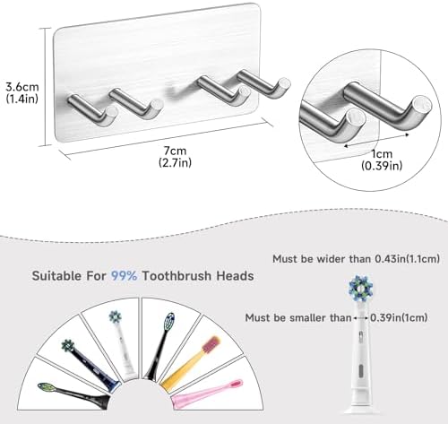 Oukimly Wall Mounted Toothbrush Holder