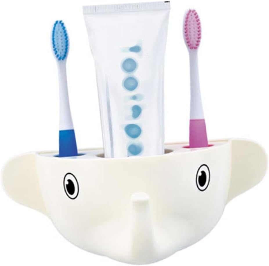 Zerodeko Cartoon Elephant Toothbrush and Toothpaste Organizer compact stylish functional bathroom accessory
