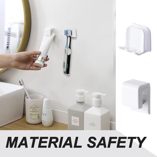 2-Pack White Toothbrush and Toothpaste Holders