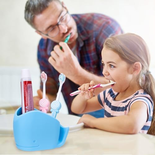 2Pcs Cute Kids Whale Toothbrush Holder