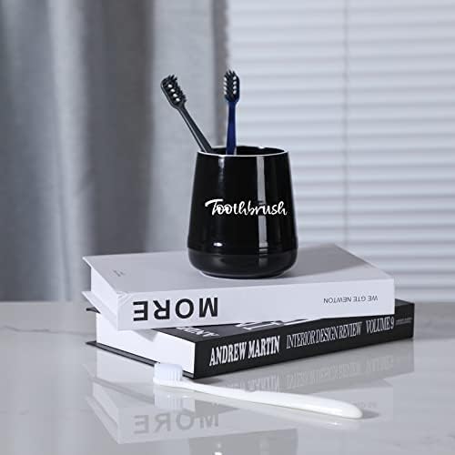 LEETOOYI Porcelain Toothbrush Holder Black