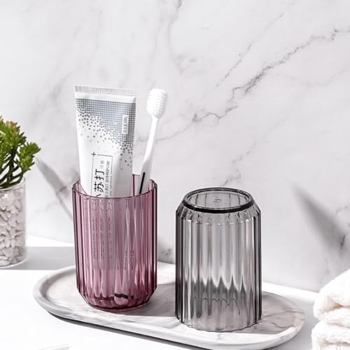 2Pack Toothbrush Cup Holder Set with Blue and Pink Tumbler