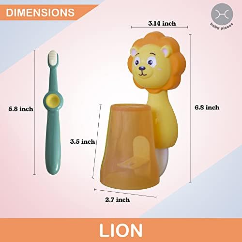 Lion Ultra Soft Bristle Toothbrush Wall-Mounted Organizer for Kids