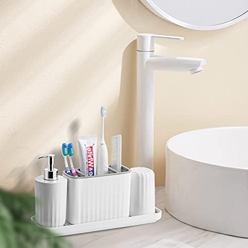 VITVITI Plastic Toothbrush Holder Set for Bathroom Organizer