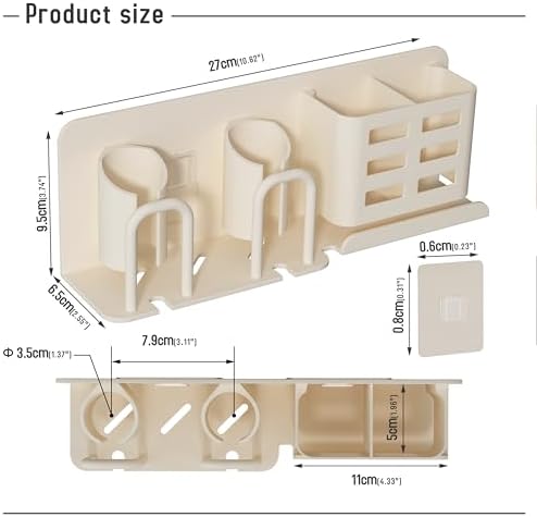 Sturdy Wall-Mounted Toothbrush Holder Easy to Use with 2 Cups