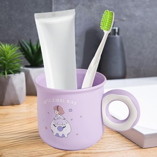 Cute Toothbrush Holder Cup with Donut Handle