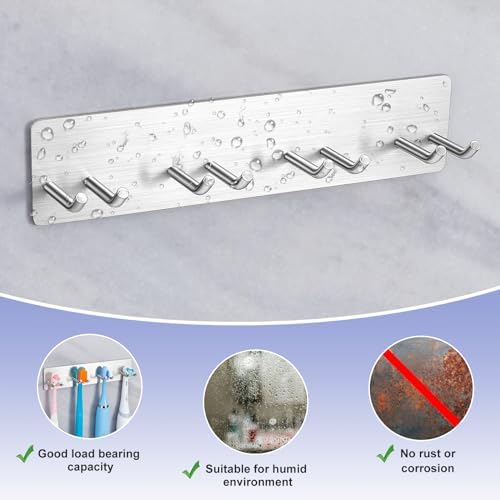 Sturdy Stainless Steel Toothbrush Holder with 3M Adhesive for bathrooms