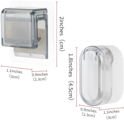 Ergonomic Wall-Mounted Toothbrush Holder for Bathroom Storage in 2Pack Grey
