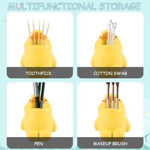 ADORABLE RESIN TOOTHBRUSH HOLDER - CUTE DUCK PEN PENCIL