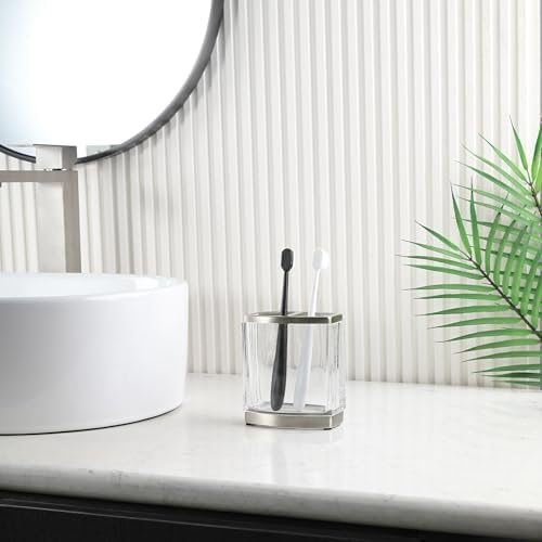 H Halston Heavy Weight Glass Toothbrush Holder