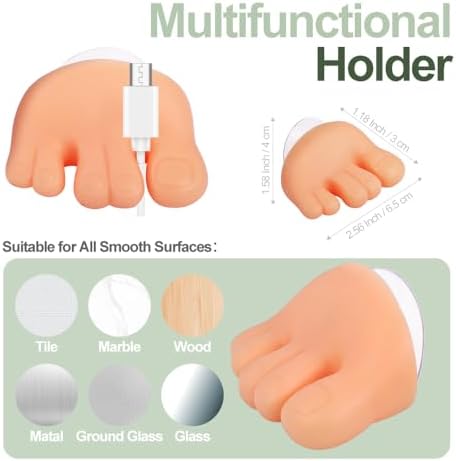 Cute Self-Adhesive Toe Shaped Toothbrush Holder Organizer