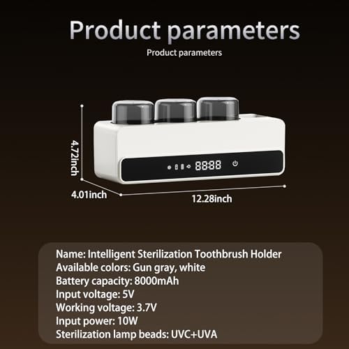 Wekity Rechargeable Toothbrush Holder with 8000mAh Battery