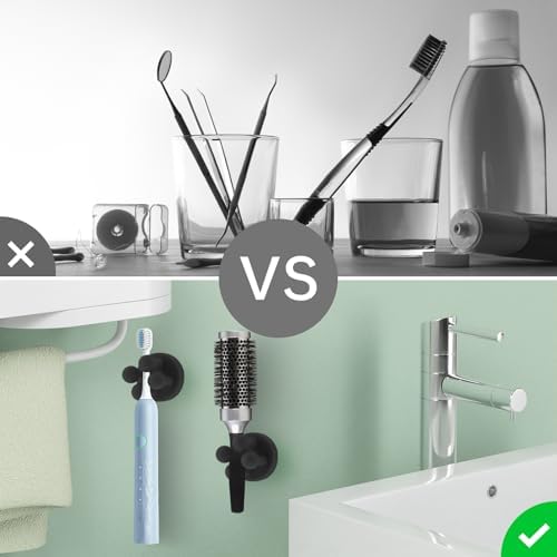 6-Piece Silicone Self-Adhesive Toothbrush Razor Holders Bathroom Kitchen Organizer