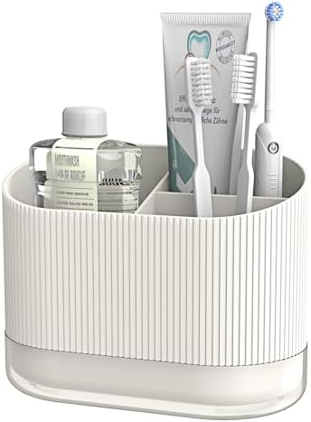 Cute White Shower Toothbrush Organizer Compact Dennis with Drainage for Kids Toddlers