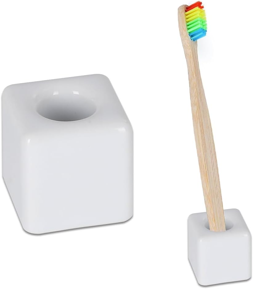Sleek Mini Ceramic Toothbrush Holder Stand