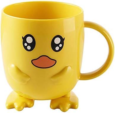 Unbreakable Toothbrush Toothpaste Holder 340ml Cartoon Duck Tumbler with Cup for Kids
