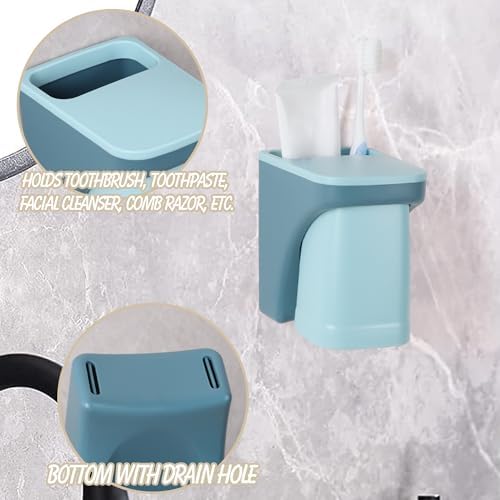 Yagoo Wall Mounted Toothbrush Holder Organizer Set 1 Blue