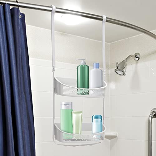 BLACKDECKER 2-Way Convertible Shower Caddy with Hooks and Suction Cups White