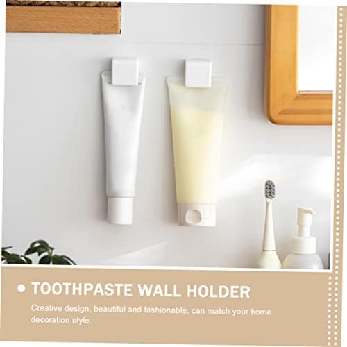 VICASKY 4pcs Toothpaste Clips Wall Hooks Self Adhesive Bathroom Organizer