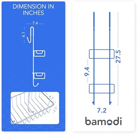 Bamodi 2 Tier Shower Caddy Over Door Chrome Plated