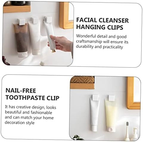 2pcs Self-Adhesive Toothpaste Storage Clip for Bathroom Organizer