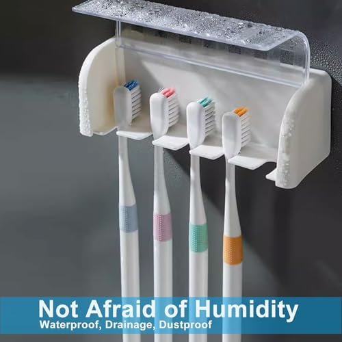 Zorfeter 5 Slots Pink Wall-Mounted Toothbrush Holder