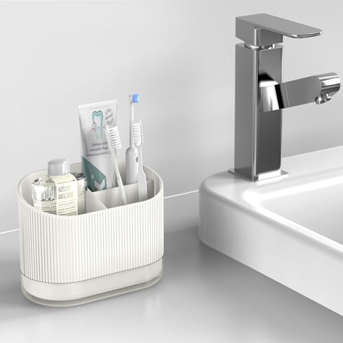 Cute White Shower Toothbrush Organizer Compact Dennis with Drainage for Kids Toddlers