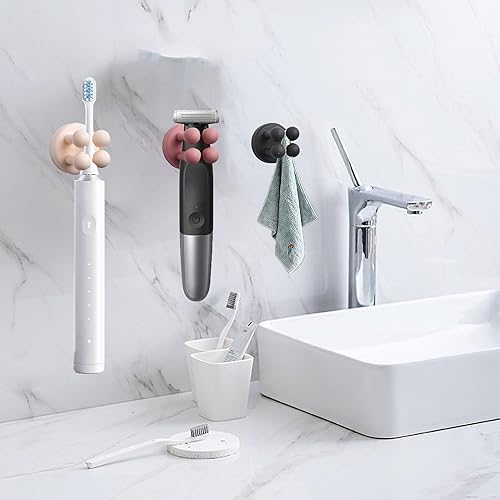 6 Piece Silicone Waterproof Self Adhesive Toothbrush Holder