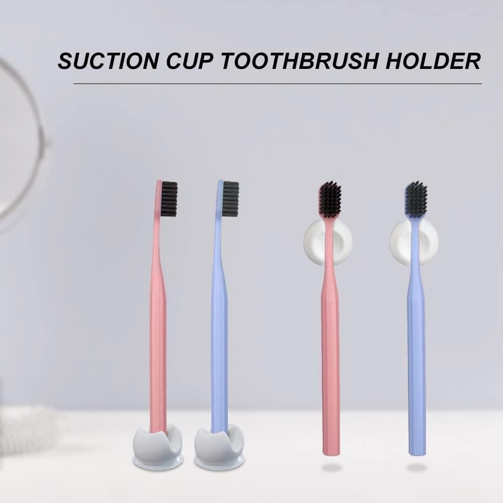 Versatile White Wall-Mounted Toothbrush Holders