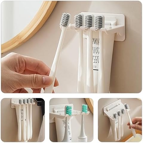 Space-Saving Wall-Mounted Toothbrush Holder Alipis