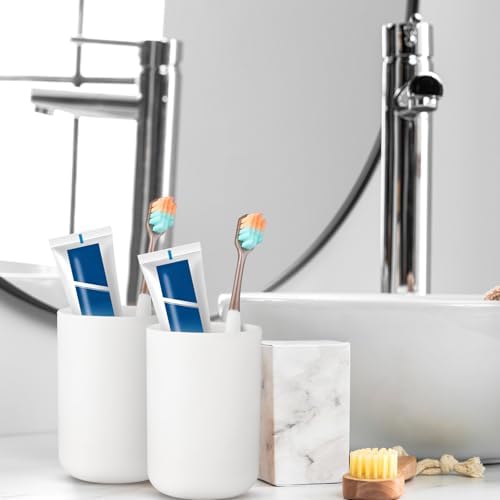 Premium 2-Piece Toothbrush Holder Cups