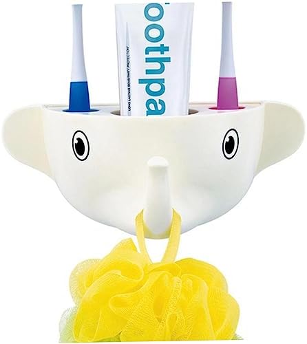 Zerodeko Cartoon Elephant Toothbrush and Toothpaste Organizer compact stylish functional bathroom accessory
