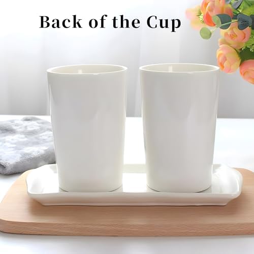 White Ceramic Tumbler Cup for Bathroom Toothpaste Holders