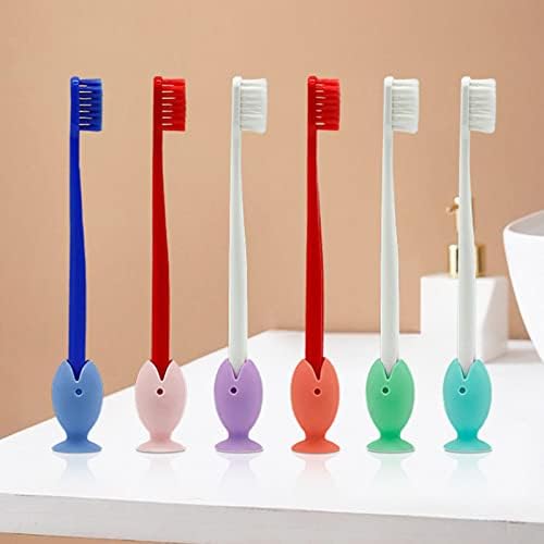 6-Piece Silicone Fish Toothbrush Holder
