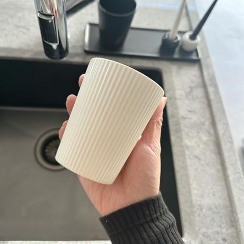 Stylish Bulk-Proof Vertical Stripe Toothbrush Cup Perfect for Morning Coffee