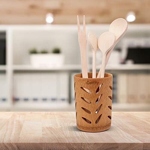 Eco-Friendly Bamboo Toothbrush Holder with Drainage - Multi-Functional in the Bathroom Kitchen